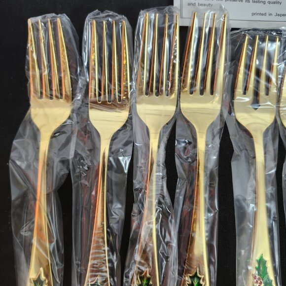Vintage Hollyberry Gold Plated 20 Piece Service For 4 NIB - Picture 5 of 9